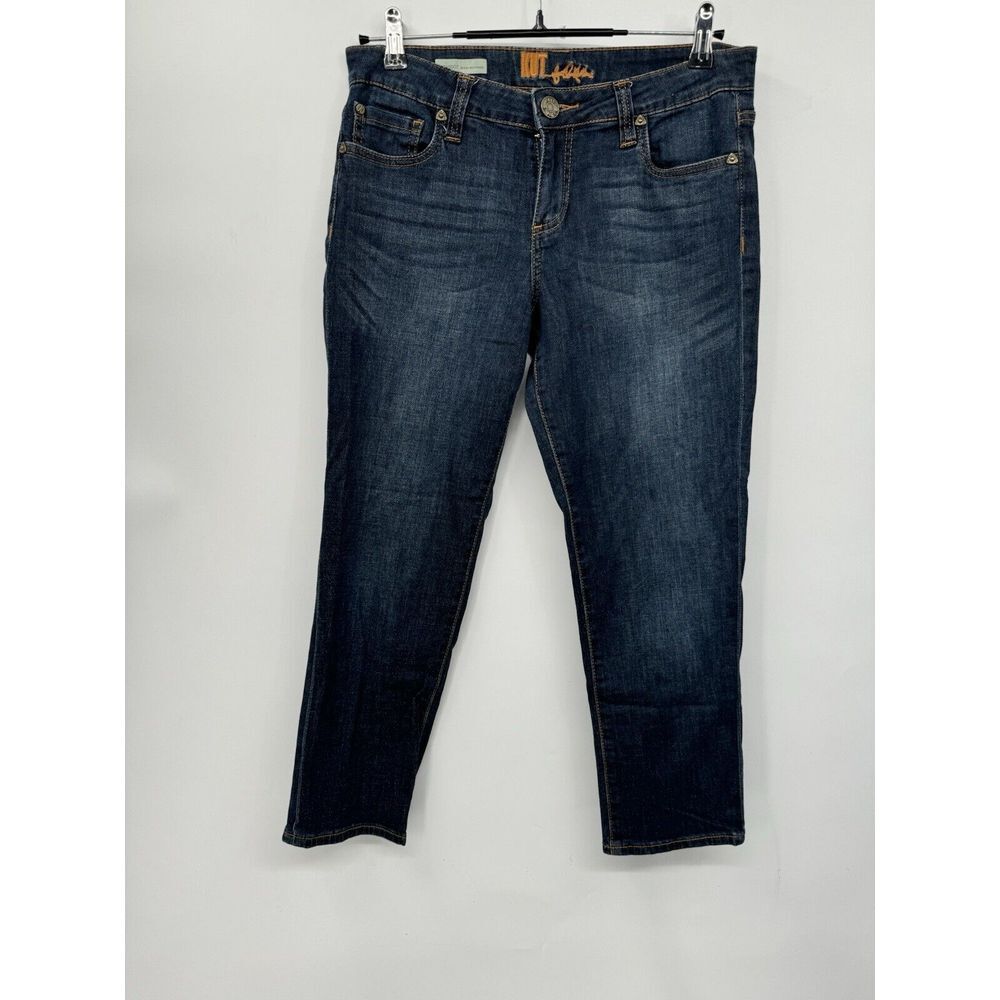 Kut from the Kloth‎ 6 Bardot Skinny Boyfriend Jeans W Dark Wash Blue Flap Pocket